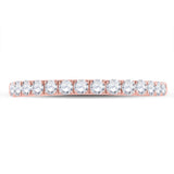 10kt Rose Gold Womens Round Diamond Wedding Single Row Band 1/2 Cttw