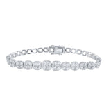 14kt White Gold Womens Round Diamond Tennis Bracelet 7 Cttw