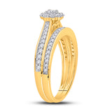 10kt Yellow Gold Round Diamond Bridal Wedding Ring Band Set 1/2 Cttw