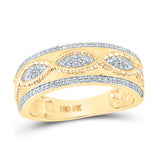 10kt Yellow Gold His Hers Round Diamond Square Matching Wedding Set 3/4 Cttw