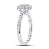 14kt White Gold Round Diamond Solitaire Bridal Wedding Engagement Ring 1 Cttw