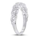 14kt White Gold Womens Round Diamond Band Ring 1/5 Cttw