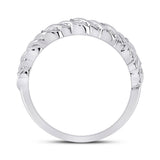 14kt White Gold Womens Round Diamond Band Ring 1/5 Cttw