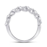14kt White Gold Womens Round Diamond Band Ring 1 Cttw