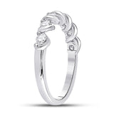 14kt White Gold Womens Round Diamond Band Ring 1/2 Cttw