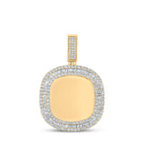 14kt Yellow Gold Mens Baguette Diamond Picture Memory Charm Pendant 4 Cttw