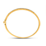 10kt Yellow Gold Womens Round Diamond Bangle Bracelet 1/2 Cttw