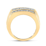14kt Yellow Gold Mens Round Diamond Band Ring 1-1/2 Cttw