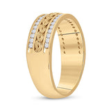 14kt Yellow Gold Mens Round Diamond Wedding Braided Band Ring 1/2 Cttw