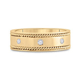14kt Yellow Gold Mens Round Diamond Wedding Rope Band Ring 1/4 Cttw