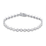 14kt White Gold Womens Round Diamond Tennis Bracelet 1-3/4 Cttw
