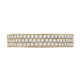 10kt Yellow Gold Womens Round Diamond Pave Band Ring 1/2 Cttw