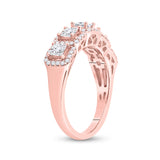 14kt Rose Gold Womens Princess Diamond 5-Stone Anniversary Ring 1 Cttw