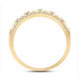 10kt Yellow Gold Womens Round Diamond Band Ring 1/5 Cttw