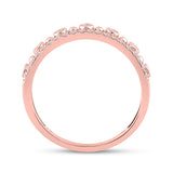 10kt Rose Gold Womens Round Diamond Band Ring 1/5 Cttw