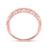 10kt Rose Gold Womens Round Diamond Heart Band Ring 1/10 Cttw