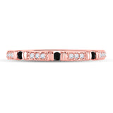 10kt Rose Gold Womens Round Black Color Enhanced Diamond Band Ring 1/10 Cttw