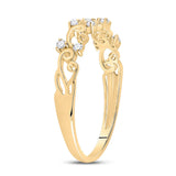10kt Yellow Gold Womens Round Diamond Curl Band Ring 1/10 Cttw