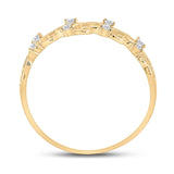 10kt Yellow Gold Womens Round Diamond Curl Band Ring 1/10 Cttw
