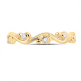 10kt Yellow Gold Womens Round Diamond Band Ring 1/20 Cttw