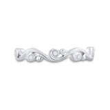 10kt White Gold Womens Round Diamond Band Ring 1/20 Cttw