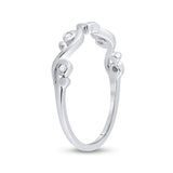 10kt White Gold Womens Round Diamond Band Ring 1/20 Cttw
