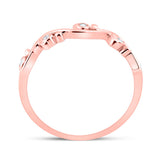 10kt Rose Gold Womens Round Diamond Band Ring 1/20 Cttw