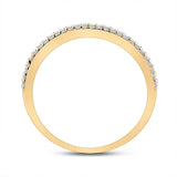 10kt Yellow Gold Womens Round Diamond Heart Band Ring 1/6 Cttw