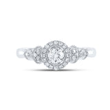 14kt White Gold Round Diamond Solitaire Bridal Wedding Engagement Ring 1/2 Cttw