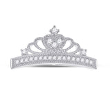 10kt White Gold Womens Round Diamond Crown Fashion Pendant 1/6 Cttw
