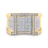 10kt Yellow Gold Mens Round Diamond Band Ring 5/8 Cttw