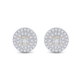 10kt Yellow Gold Womens Round Diamond Circle Earrings 1/4 Cttw