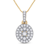10kt Yellow Gold Womens Round Diamond Oval Pendant 1/3 Cttw