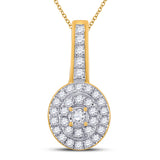 10kt Yellow Gold Womens Round Diamond Fashion Pendant 1/3 Cttw