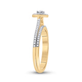 10kt Yellow Gold Round Diamond Oval Bridal Wedding Ring Band Set 1/3 Cttw