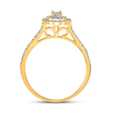 10kt Yellow Gold Round Diamond Bridal Wedding Ring Band Set 1/3 Cttw