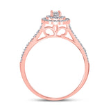 10kt Rose Gold Round Diamond Bridal Wedding Ring Band Set 1/3 Cttw