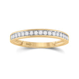 10kt Yellow Gold Round Diamond Bridal Wedding Ring Band Set 1/2 Cttw