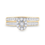 10kt Yellow Gold Round Diamond Bridal Wedding Ring Band Set 1/2 Cttw