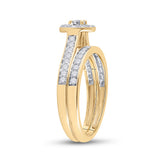 10kt Yellow Gold Round Diamond Bridal Wedding Ring Band Set 1/2 Cttw