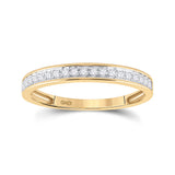 10kt Yellow Gold Round Diamond Halo Bridal Wedding Ring Band Set 1/2 Cttw