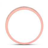 10kt Rose Gold Round Diamond Halo Bridal Wedding Ring Band Set 1/2 Cttw