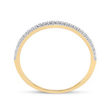 10kt Yellow Gold Round Diamond Halo Bridal Wedding Ring Band Set 1/4 Cttw