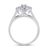 10kt White Gold Round Diamond Bridal Wedding Ring Band Set 1/2 Cttw