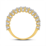 14kt Yellow Gold Womens Round Diamond Single Row Band Ring 1-5/8 Cttw
