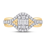 14kt Yellow Gold Womens Baguette Diamond Fashion Ring 3/4 Cttw