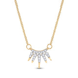 10kt Yellow Gold Womens Round Diamond Fashion Necklace 1/6 Cttw