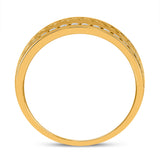 14kt Yellow Gold Mens Round Diamond Wedding Braid Inlay Band Ring 3/4 Cttw