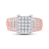 10kt Rose Gold Round Diamond Cluster Bridal Wedding Engagement Ring 1 Cttw