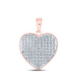 10kt Rose Gold Womens Round Diamond Heart Pendant 1/4 Cttw